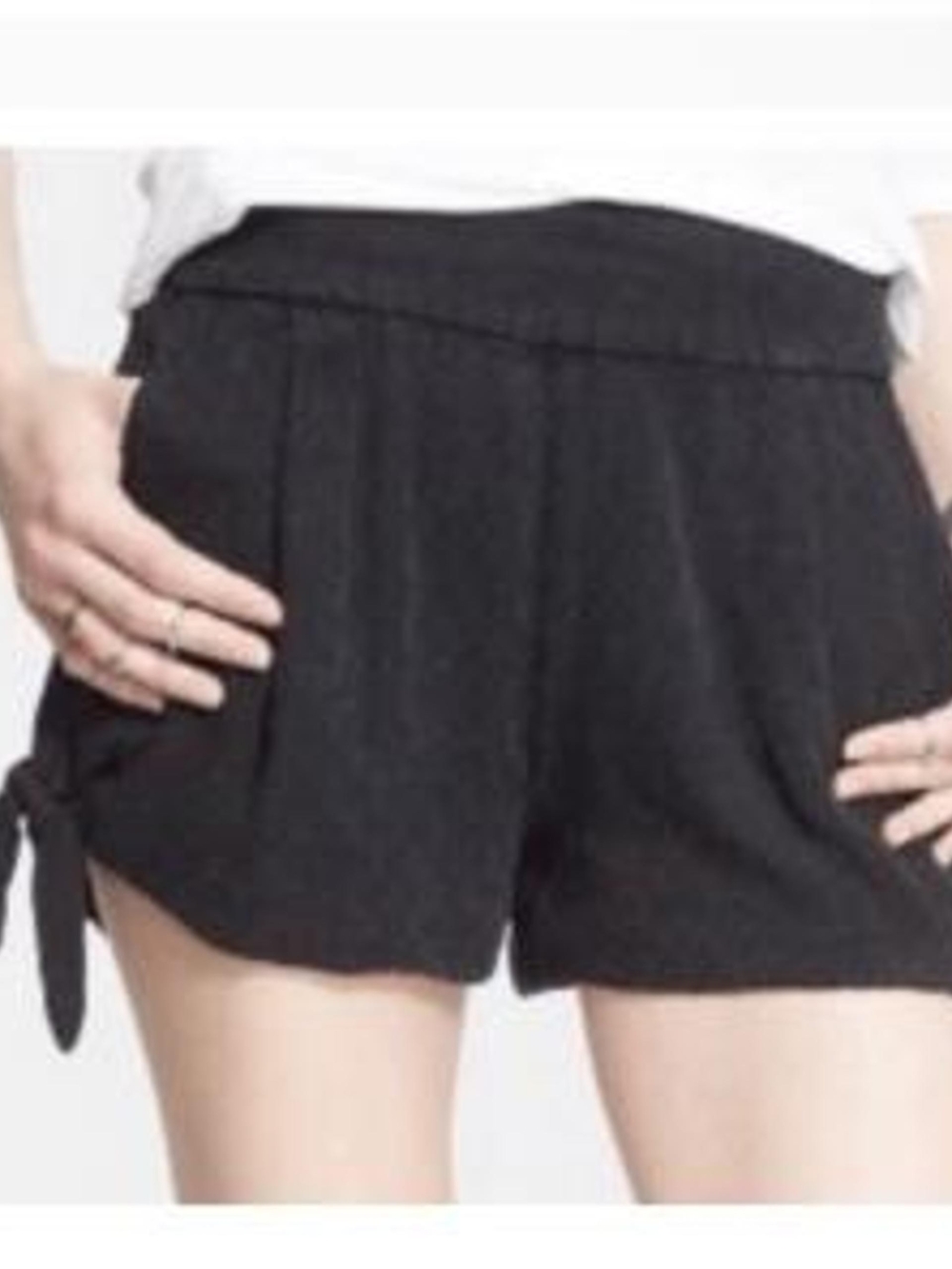 Free People Black Petal Embelished Shorts